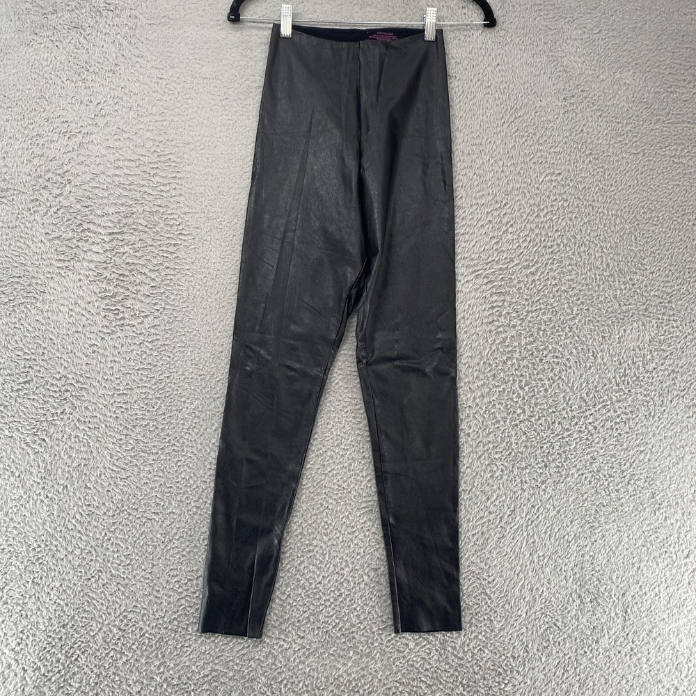 Commando Faux Leather Leggings Womens Small Black High Rise Pull On Ankle